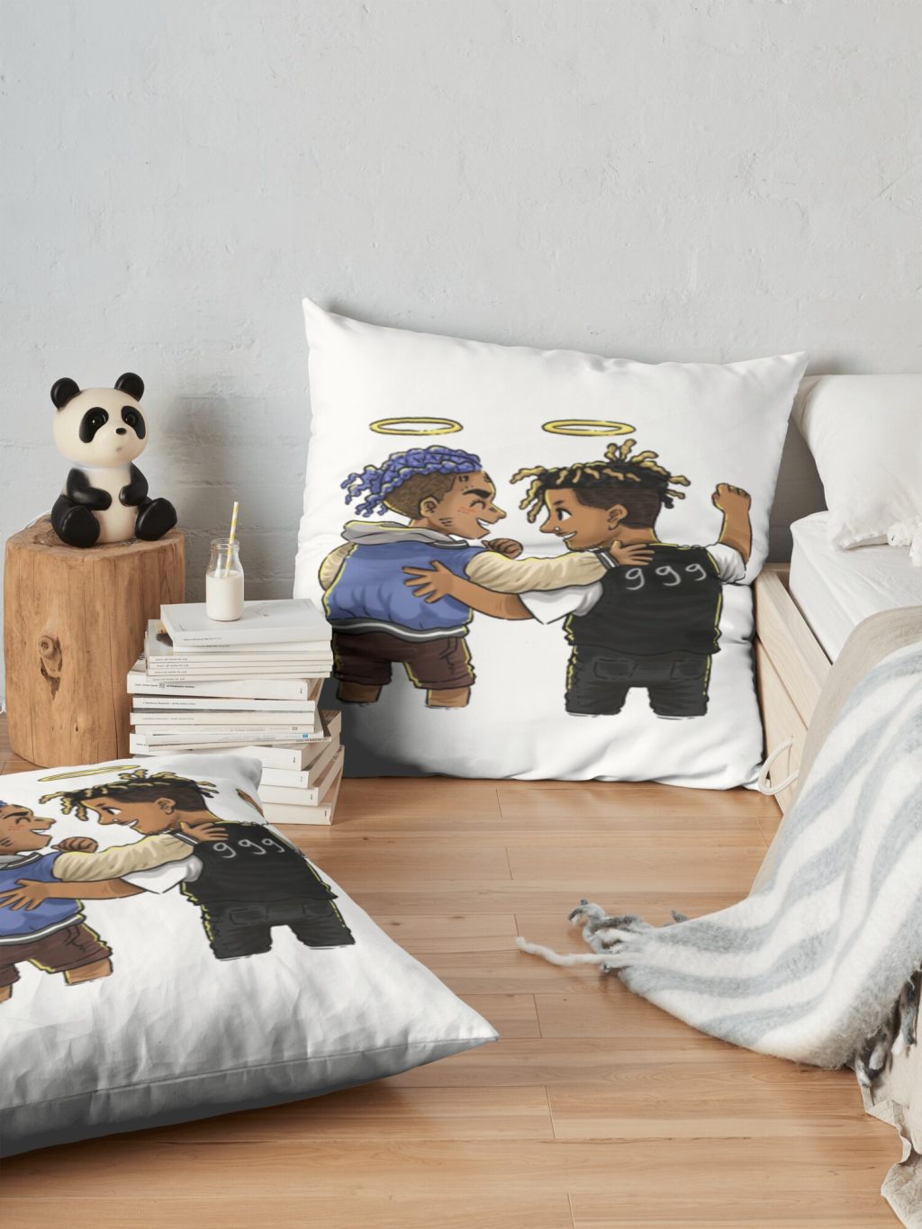 XxXTentation draw cartoon RIP legend Rap friend 999 Throw pillow Official Haikyuu Merch