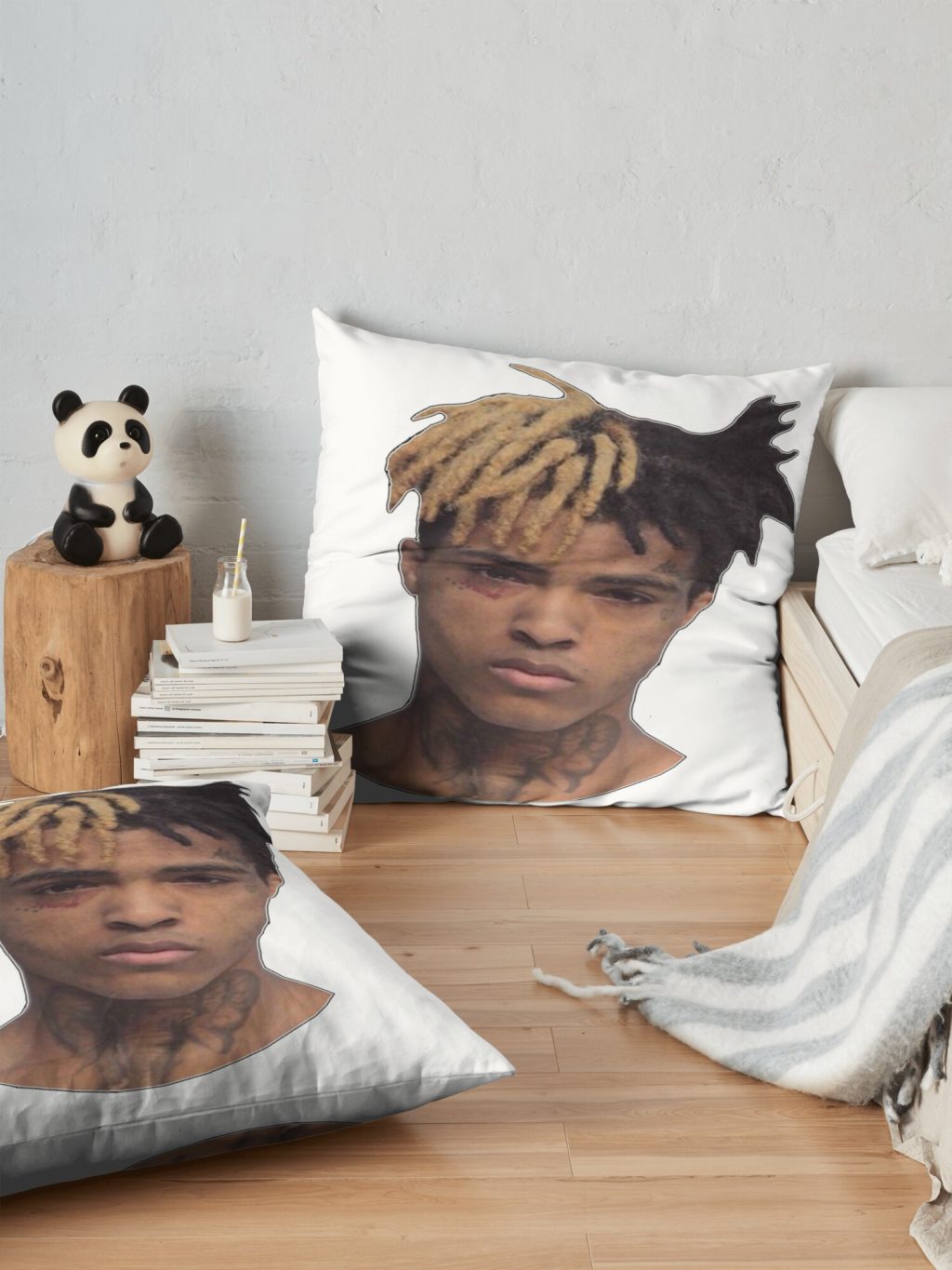 XXX On A Mugshot Throw pillow Official Haikyuu Merch